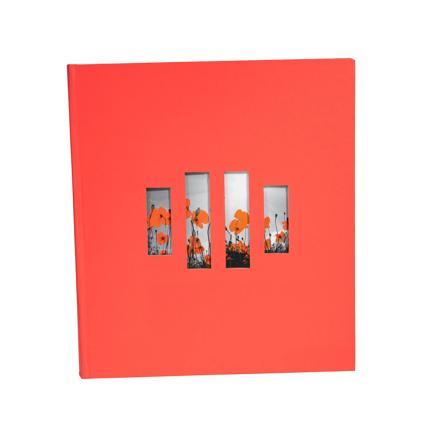 [16077E] Fotoalbum 60p Zwart 29x32cm MILANO Rood
