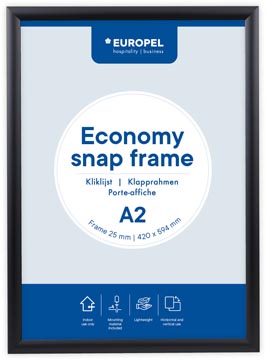 [355067] Europel Clicklijst Economy, lijst 25 mm, ft A2, zwart