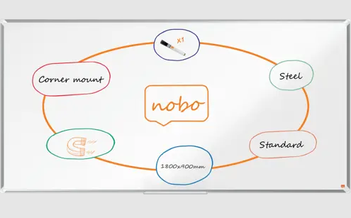 [1915160] Nobo Premium Plus Magnetisch Whiteboard, Gelakt Staal, Ft 180 X 90 Cm