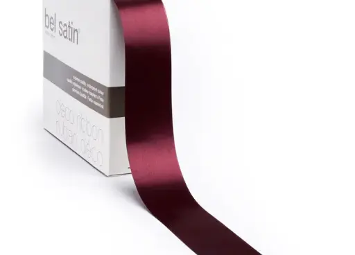 [5151991025] bel satin ribbon 100m/10mm (bordeaux 25)