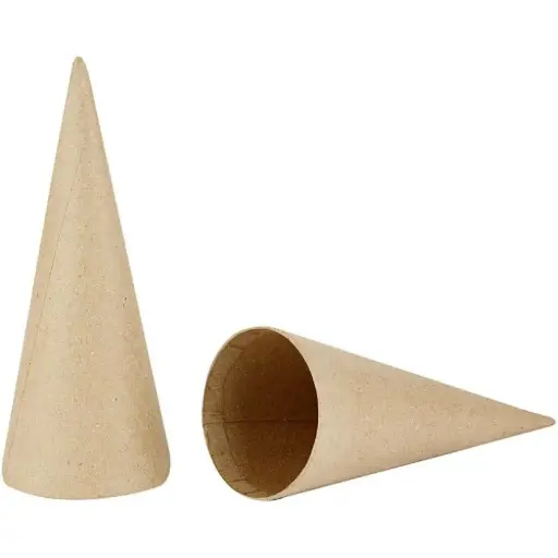 [265061] 5 Ronde Kegels Van Pepier-Maché, H 20Cm, D 8Cm