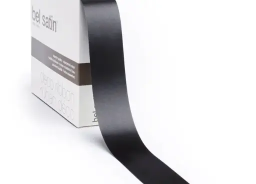 [5151991583] bel satin ribbon 100m/15mm (dark grey 83)