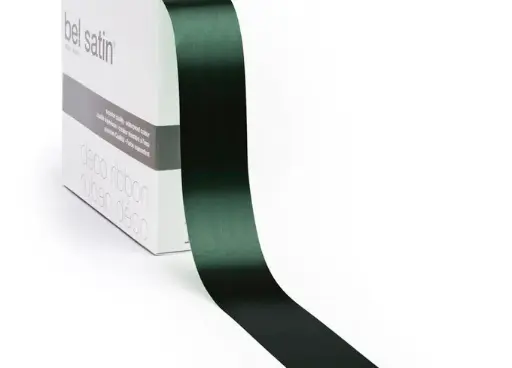 [5151992569] bel satin ribbon 100m/25mm (dark green 69)