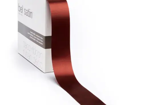 [5151992575] bel satin ribbon 100m/25mm (brown 75)