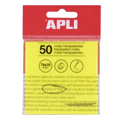 [19569] NOTES TRANSPARENT 75x75 YELLOW