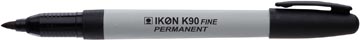 [K90010] Ikon Permanent Marker Met Fijne Harde Punt, Zwart