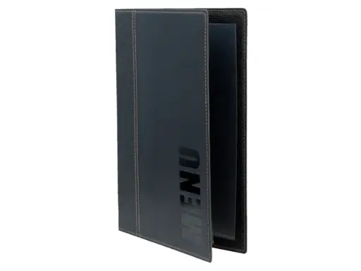 [MC-TRA5-BL] Menukaart Securit Trendy A5 1 x 2 tassen zwart
