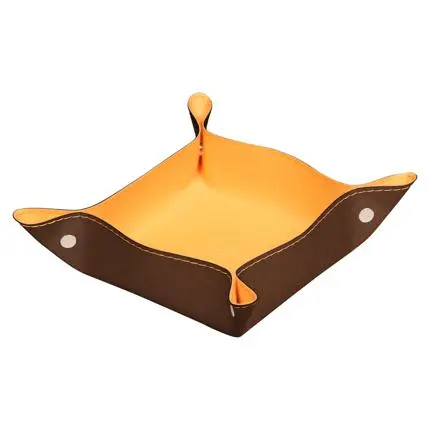 [194585C] Rhodiarama Omkeerbaar Prullenbakje In Italiaans Kunstleer 12X12X4,5 Cm - Brons