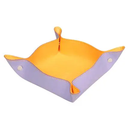 [318859C] Rhodiarama omkeerbaar prullenbakje in Italiaans kunstleer 12x12x4,5 cm - Iris