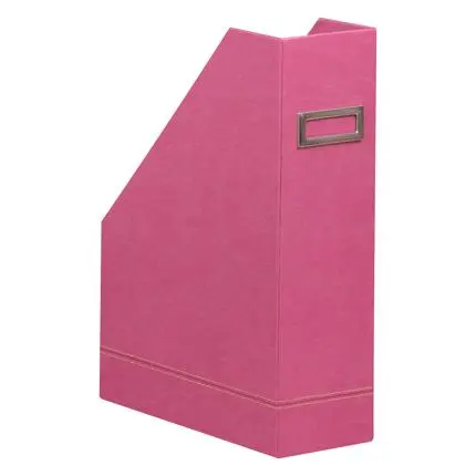 [194551C] Rhodiarama Tijdschriftenhouder In Italiaans Kunstleer 10X25X31 Cm - Fuchsia