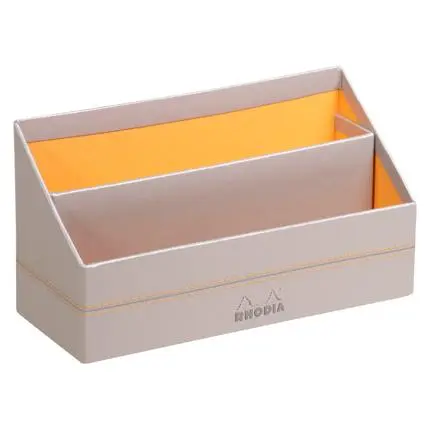 [318841C] Rhodiarama Brievenhouder In Italiaans Kunstleer 25X10X14 Cm - Zilver