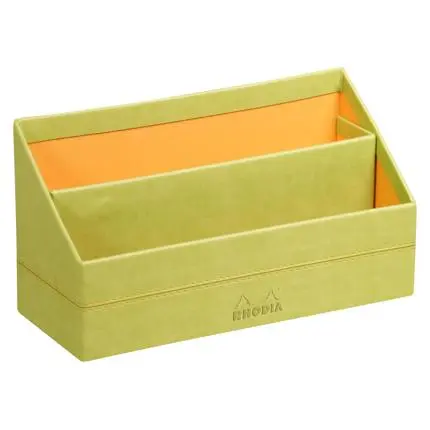 [318846C] Rhodiarama Brievenhouder In Italiaans Kunstleer 25X10X14 Cm - Anijsgroen