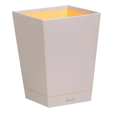 [318821C] Rhodiarama Prullenmand In Italiaans Kunstleer 27X27X32 Cm - Zilver